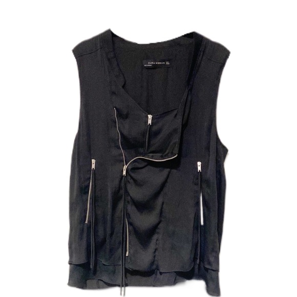 Zara Silky Moto Zippered Vest - Picture 7 of 10